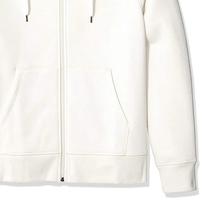 Sudadera con Capucha para Hombre, de Poliéster/Algodón, Ecológica, para Invierno, con Estampado Digital, 400gsm, Cierre Frontal Completo, Logotipo, Color Blanco, Estilo Urbano