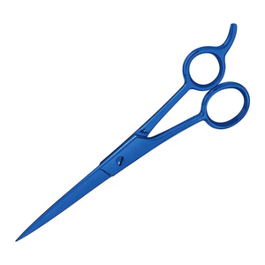 Ciseaux de barbier de cheveux de beauté professionnels couleur bleue enduit rasoir droit en acier allemand ciseaux de coupe de cheveux de barbier - Product Image 3