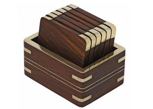 Ensemble de sous-verres en bois personnalisé de qualité supérieure Design carré classique pour décorations de table pour tasse à thé de cuisine Meilleur prix - Product Image 2