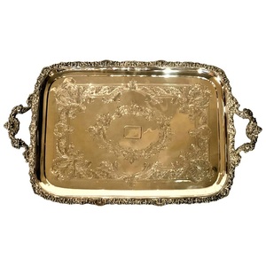 <strong>High</strong> <strong>Quality</strong> Stainless Steel Rectangular Meat <strong>Tray</strong> with Gold-Plated Handles <strong>Printed</strong> Cafe Home Tableware for Parties - Product Image 1