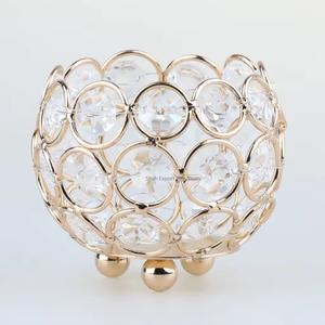 Bougeoir votif rond en cristal argenté étincelant/métal pour la maison et la décoration de table de mariage centres de table de luxe - Product Image 4