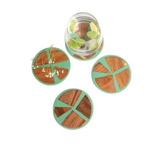 Posavasos de resina y madera Juego de posavasos de sublimación hechos a mano con aislamiento térmico personalizado Nurture posavasos de madera y resina - Product Image 1
