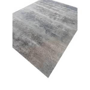 Alfombra Kavi Gris y Negra Anudada a Mano de Lana y Seda de Bambú con Patrón Abstracto Afterglow para Uso Doméstico-Eskm-04 - Product Image 2