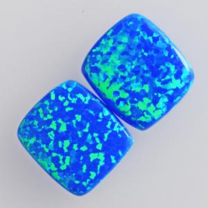 Pendientes de ópalo Multicolor con forma rectangular para mujer, aretes de 12x11x2,5 MM, diseño de piedras preciosas, joyería, Ópalo - Product Image 3