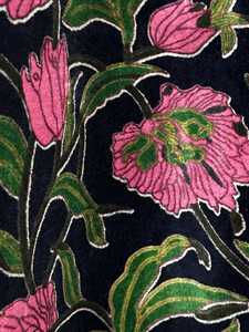Vintage Style Cotton Velvet Curtain Floral Design Blue Boho Drapes Velvet Style Cotton Luxury Cotton Velvet Vintage - Product Image 5