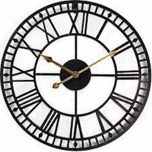 Hot Sale Iron Black Metal Round Shape Living Room Silent Sleep Quartz Movement Home Decorative <b>Clock</b> Gift <b>Clock</b> - Product Image 3