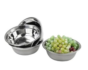 ชามผสมทรงกลมทำจากสแตนเลสสำหรับล้างสลัดผักชามผสมโลหะทนทาน - Product Image 6