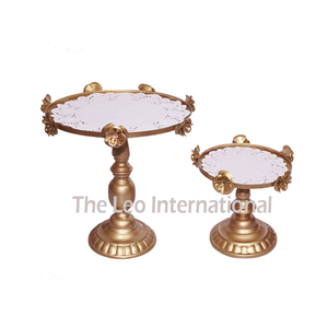 Soporte para Pastel de Madera de Una Sola Capa, Estilo Europeo Retro, Soporte para Pastel de Metal Plateado, Soporte para Exhibición de Postres, Molde de Resina Epoxi - Product Image 3