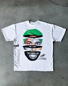 Camiseta de Verano para Hombre, 100% Algodón Orgánico, Estilo Jersey, con Logotipo Estampado de Cabeza Grande, Cuello Redondo, Sin Mangas, Estilo Hip Hop, Tendencia Americana - Product Image 1