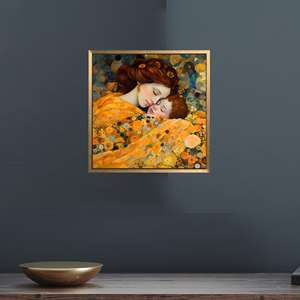 Gustav Klimt Canvas Art: Printed Wall Decoration, Mother and Child,Gold <b>Framed</b> - Product Image 1