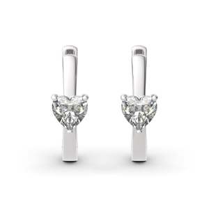 Jeulia Forever Lasting <b>Heart</b> Cut <b>Sterling</b> <b>Silver</b> Hoop <b>Earrings</b> Perfect Gift - Product Image 2