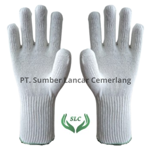 Guantes SLC Guantes de protección para las manos Algodón blanco liso Modelo de la mejor calidad A600GN Sin orificio para el pulgar Hecho en Indonesia - Product Image 4