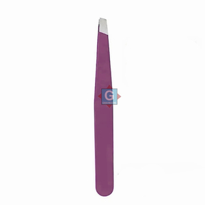 Pinzas para cejas de acero inoxidable de alta calidad, diseño de Punta inclinada para extensión de pestañas, pinzas de belleza para injertos - Product Image 3