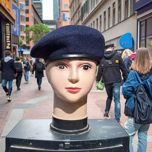 Gorro de boina de lana unisex con banda de cuero, gorro táctico personalizado para actividades al aire libre para pescar, temporadas de invierno, disponible para venta al por mayor - Product Image 3
