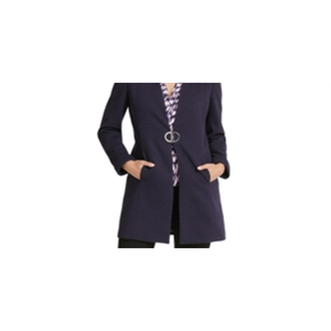 เสื้อแจ็คเก็ตบอมเบอร์ผ้าซาตินแบบกลับด้านได้สำหรับผู้หญิง DKNY รุ่น Chevron Midi Topper พร้อมโลโก้สั่งทำ สีม่วง ไซส์ 14 ตกแต่งด้วยลายปักแบบยาวสำหรับฤดูใบไม้ร่วง - Product Image 5