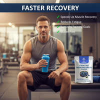 Créatine monohydrate micronisée de qualité supérieure avec logo personnalisé, poudre aromatisée, certifiée ISO GMP, complément pré-entraînement pour les marques de fitness