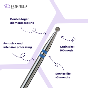 หัวเจียรเล็บสแตนเลสสตีลเกรดพรีเมียม รุ่น Formula Profi ขนาด 1.3 มม. สีฟ้า สำหรับช่างทำเล็บมืออาชีพ ใช้กับเครื่องเจียรแบบแห้ง ช่วยทำความสะอาดหนังกำพร้าได้อย่างสะอาดหมดจด - Product Image 2