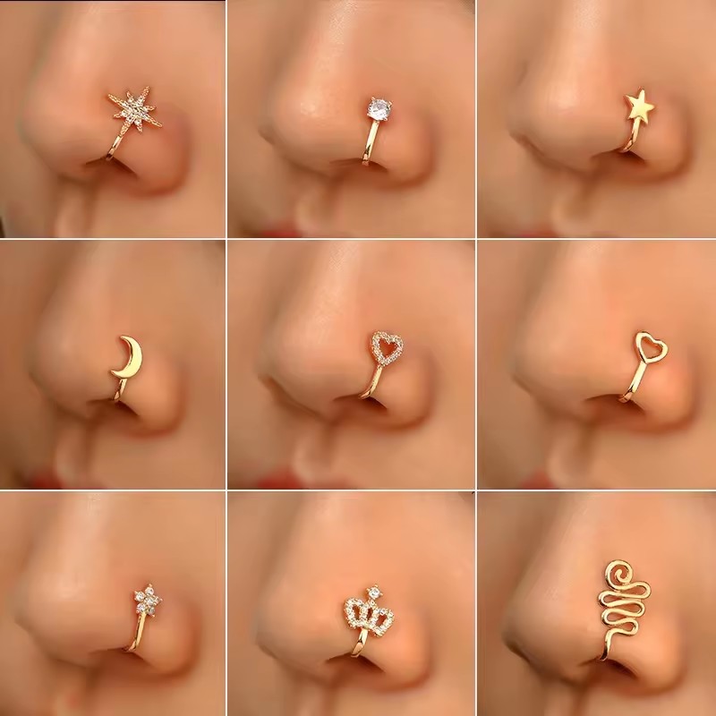 Middle Nose Pin False Shop Sasha Metallic Nose Ring Online