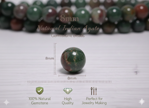 Cuentas Redondas de Ágata India Multicolores de 8 mm al por Mayor, Cuentas Sueltas para Hacer Joyas, Collares, Pulseras y Pendientes - Product Image 3