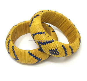 High Quality Handwoven <b>Boho</b> Rattan Bangles High Fashion Jewelry for Wholesale - Product Image 1
