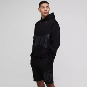 ชุดวอร์มสั้นแบบสวมหัวมีฮู้ดสำหรับผู้ชายโอเวอร์ไซส์ - Product Image 1