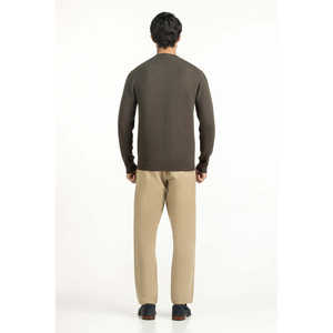 Suéter de Hombre 100% Algodón, Corte Regular, MN-SWT-WS25-046 B, Cierre de Cremallera con Estampado de Rayas para Primavera/Otoño - Product Image 1