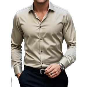 เสื้อเชิ๊ตผู้ชายผ้าฝ้ายออร์แกนิก100% เสื้อเชิ้ตแขนยาวผ้าคอตตอนออร์แกนิกปรับแต่งดีไซน์ได้ - Product Image 1