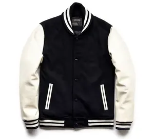 Vestes d'université pour hommes de grande taille, veste universitaire Letterman unie avec logo personnalisé, vestes d'université vierges en gros - Product Image 2