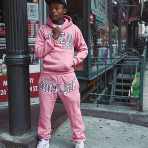 Baggy évasé double couche empilé à coupe régulière personnalisé coton éponge français surdimensionné hiver Streetwear survêtement pantalon de survêtement à capuche - Product Image 1