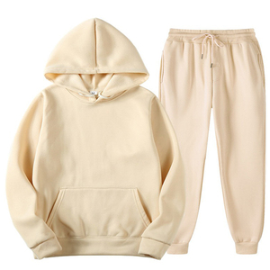 Custom Embroidered Logo Men's Plus Size Tracksuit Comfortable Stylish Hooded Sweatshirt Sweatpants Winter Solid Eco-Friendly - Product Image 6