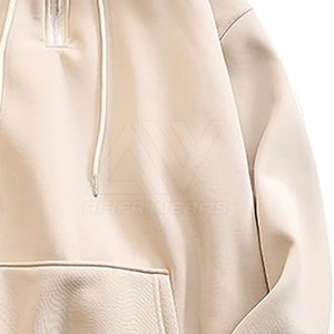 2024 Unisex 100% algodón poliéster alta calidad patrón sólido liso teñido técnica invierno media cremallera Tops con capucha nueva llegada - Product Image 6