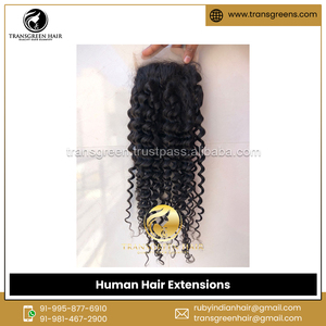 Proveedor y exportador de extensiones de cabello humano de onda profunda de cierre rizado 5x5 indio Virgen sin procesar 100% - Product Image 2