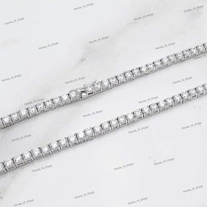 Collar de Tenis con Diamante Moissanite de Corte Redondo, Plata de Ley 925 para Mujer, Regalo de Boda - Product Image 3