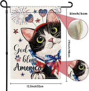 Милые садовые флаги с черными кошками для улицы, флаги с котятами для двора на все сезоны и праздники, зимний флаг для декора двора - Product Image 2