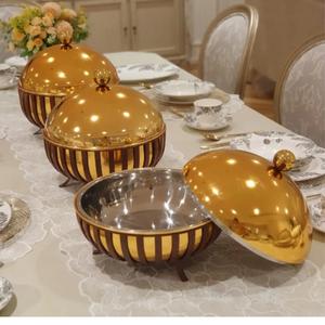 Maison hôtel fête de mariage stockage des aliments servant serveur d'aliments chauds marmite arrondie isolée à double paroi casseroles serveur marmite - Product Image 3