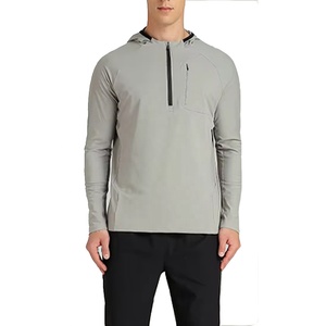 Polyester Spandex Muscle Fit Sweat Wicking Training Tops Customized Athletic <b>Running</b> Pullovers Terry Made 1/4 Zipper Gym <b>Jacket</b> - Product Image 2