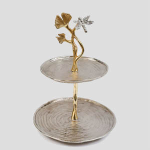 หล่ออลูมิเนียมโบราณ silvertwo ฉัตรสาขาที่ให้บริการถาด - Product Image 1