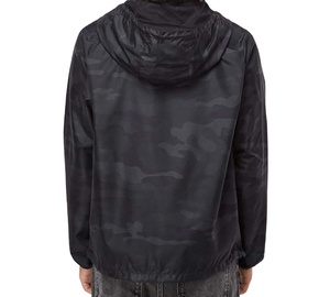 Vêtements d'extérieur à prix avantageux, coupe-vent léger noir à fermeture éclair sur le devant, doublure en maille imperméable, veste anorak - Product Image 3