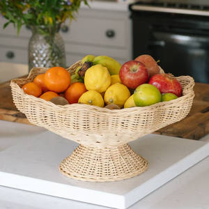 Vente en gros de bol à fruits en rotin tissé en osier naturel plateau de service en rotin ornement mignon plateau en forme de scalop pour la décoration - Product Image 3