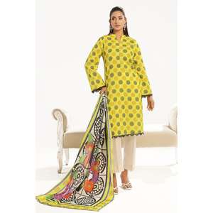 Traje casual de 3 piezas sin coser con estampado floral, transpirable, con cremallera hasta el suelo, ODM Day CL-52457, Dupatta estampada con estampado floral - Product Image 5