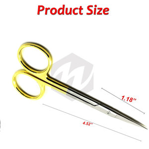 Tijeras de goma Iris rectas de 4,52 pulgadas de acero inoxidable de alta calidad, proveedor a granel, instrumentos médicos quirúrgicos de ortodoncia Dental - Product Image 3