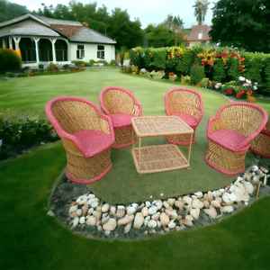 Ensemble 4 chaises de jardin élégant pour restaurant avec table Meubles en canne de bambou pour hôtel, restaurant, piscine, jardin et pelouse - Product Image 6