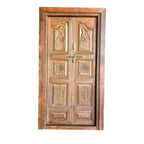 ประตูไม้เนื้อแข็งแกะสลักลายโบราณ งานฝีมือแบบดั้งเดิม โครงต้นฉบับ ดีไซน์โบราณแบบอินเดีย แบรนด์ศิลปะราชสถาน - Product Image 2