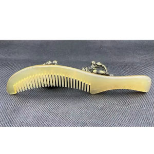 Peigne en corne naturelle polie de luxe, fait main, biologique, pour démêler les cheveux, la barbe et la moustache - Product Image 1