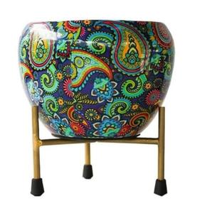 Jardinière en métal artisanale avec finition en émail, jardinière en aluminium, grande taille, jardinière décorative pour jardin - Product Image 3