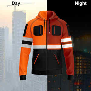 Salut Viz hommes à manches longues Polyester chemise de sécurité à capuche réfléchissant haute visibilité pour la sécurité grande taille vêtements de travail pour la Construction - Product Image 1