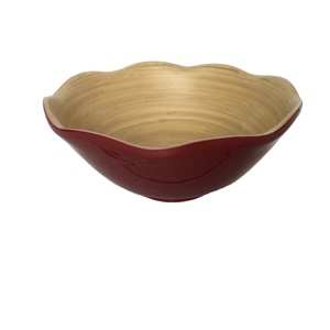 Ventes d'échantillons gratuits, grands bols à salade en bois et bambou, serveur personnalisé de haute qualité, servant à partir de 99 données or au Vietnam - Product Image 5
