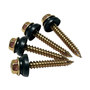 Zinc Plated Hex Head Self-Tapping Wood Screw with <b>Rubber</b> Bowl <b>Washer</b> - Product Image 1