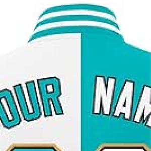 Custom teal varsity <b>jacket</b> personalized two tone letterman teal and <b>white</b> bomber custom team apparel - Product Image 2