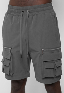 กางเกงขายาวผู้ชายสไตล์สตรีทลำลองทรงตรง มีกระเป๋าคาร์โก้ ผ้าโพลีเอสเตอร์ 100% ยืดได้ มีเชือกผูก - Product Image 5